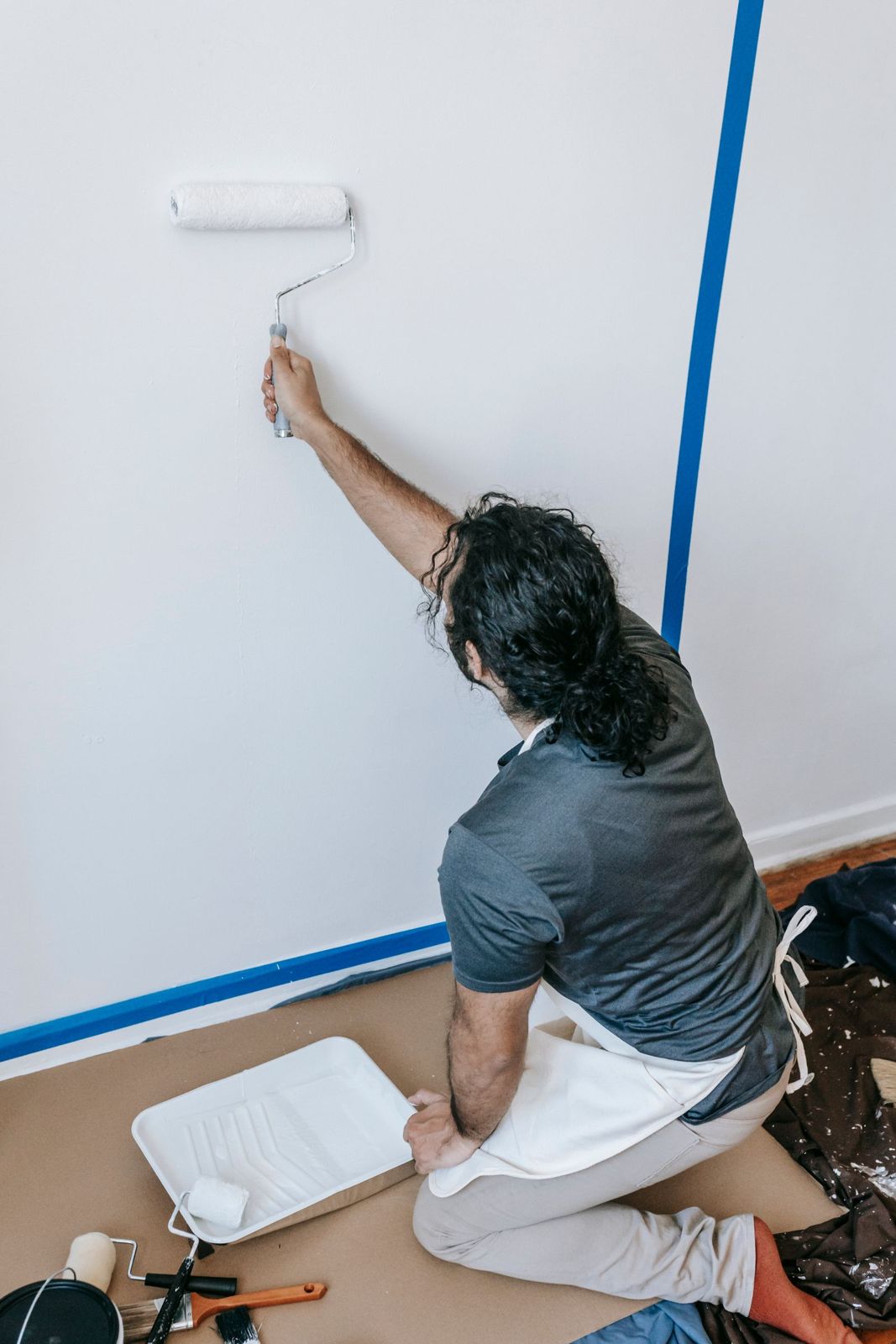 Interior wall being painted