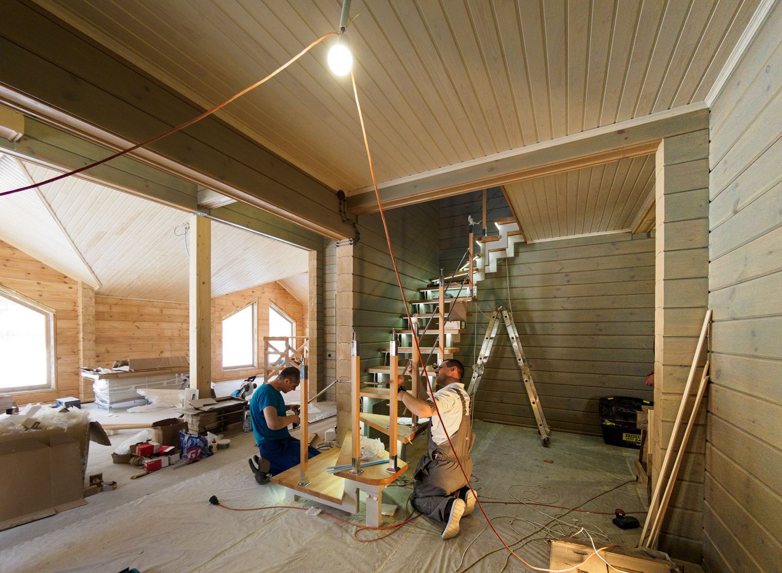Interior staircase with new trim